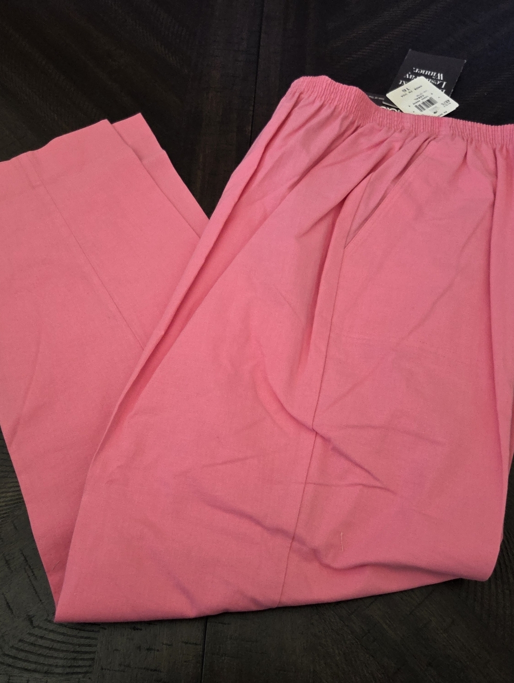 VTG Leslie Fay Haberdashery Pink Coral Trousers Size 16 NWT 90s High Waist - Picture 5 of 11